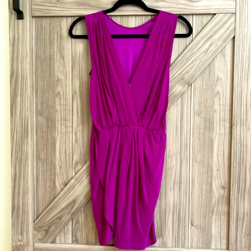 AMANDA UPRICHARD Silk Crystal Wrap Mini Dress